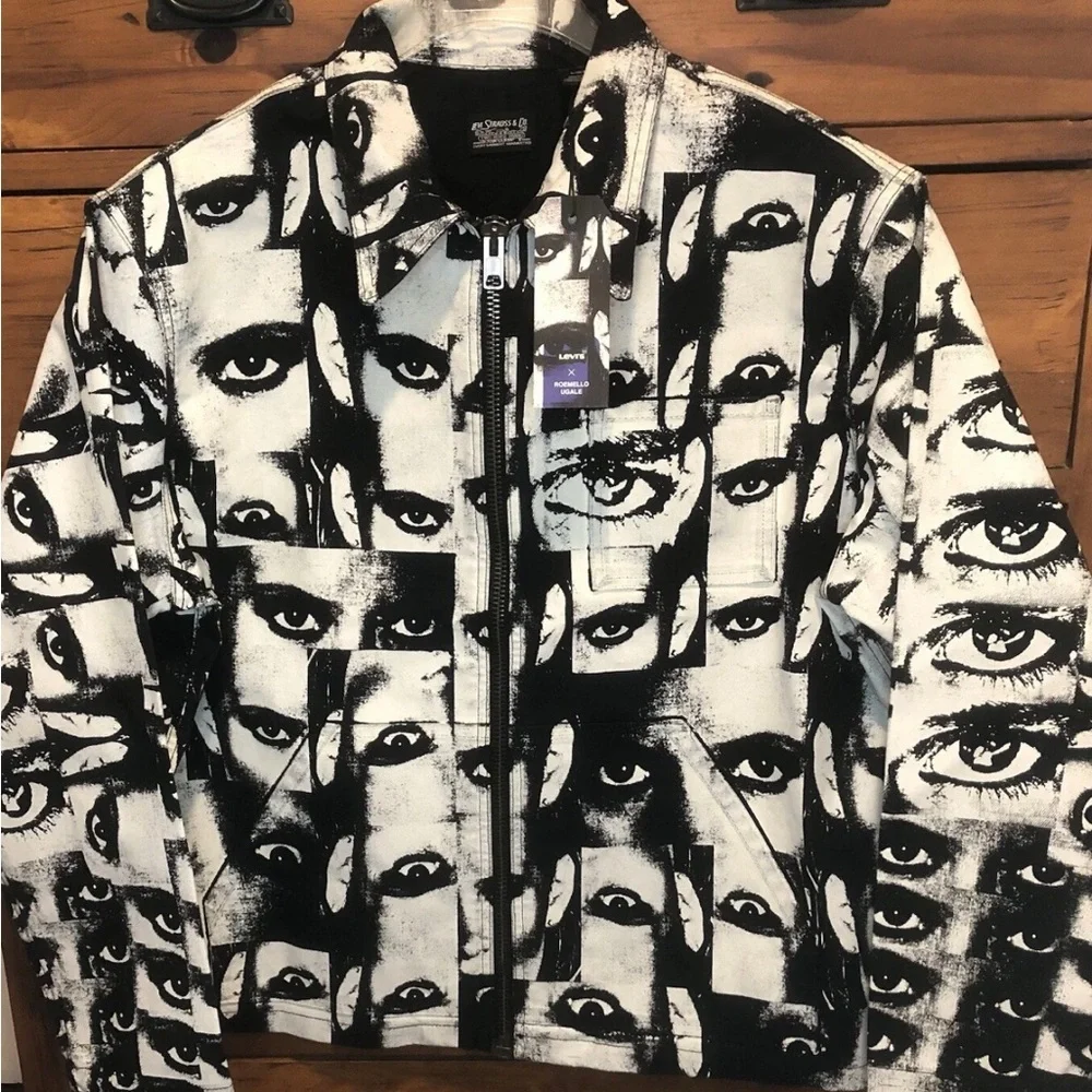 Levis x Roemello Ugale Skateboarding Garage Jacket Black/White Men’s Size L New